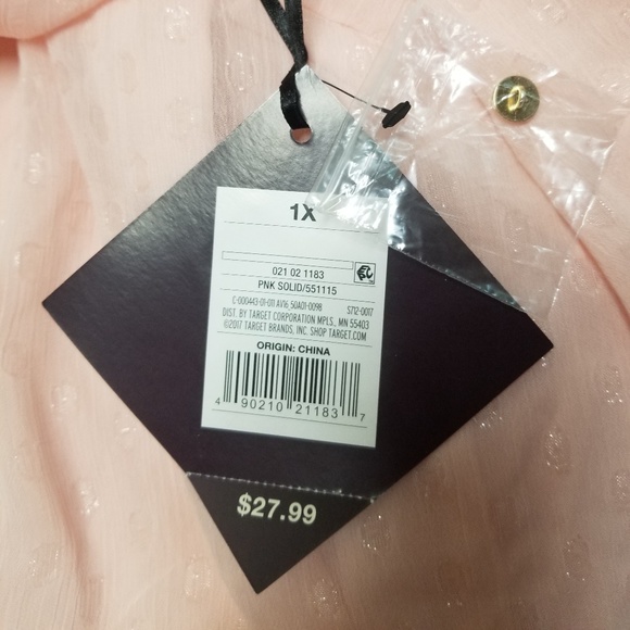 PLUS Polka Dot Puff Sleeve Chiffon Blouse - Picture 6 of 7